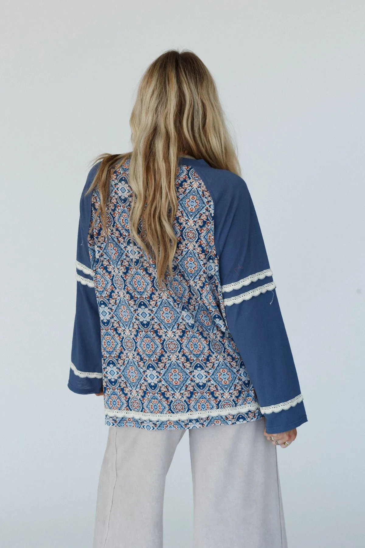 Wonder Valley Mix Print Top - Navy
