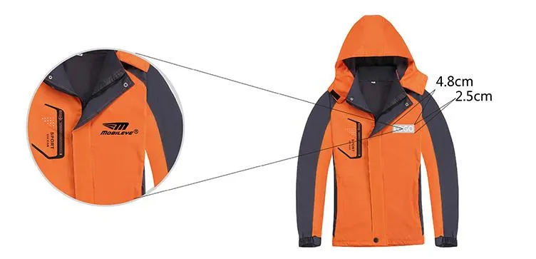 Zippered Long-Sleeved Waterproof Jacket With Fleece Lining